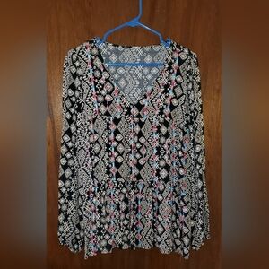Savanna Jane Embroidered Top Sz Large